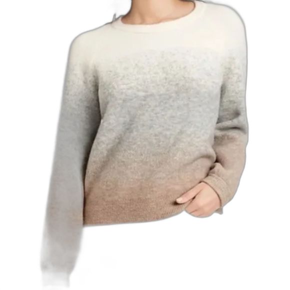 Banana Republic Wool Blend Air Ombre Crew Neck Sweater in “Ivory White Latte” S - Picture 1 of 8